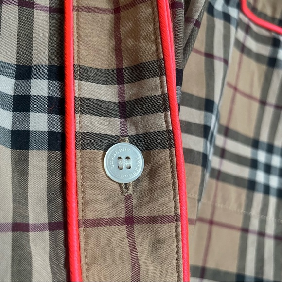 BURBERRY check neon piped pyjama style top - Picture 12 of 13